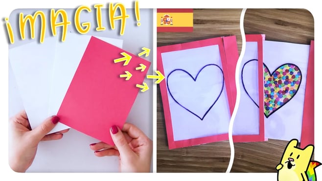 Dibujo MÁGICO de SAN VALENTÍN ❤️ MANUALIDADES para COLOREAR tarjetas 💕 Gato Rainbow & Gata Moon