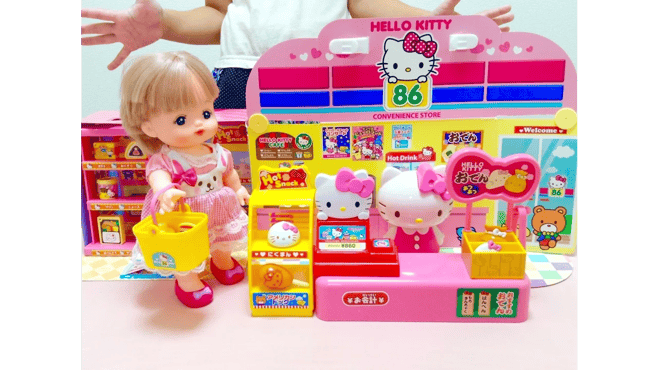 メルちゃんお買い物 ハローキティ コンビニ / Mell-chan Doll goes shopping : Hello Kitty Convenience Store !