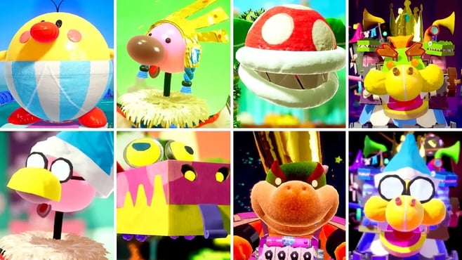 Yoshi's Crafted World - All Bosses