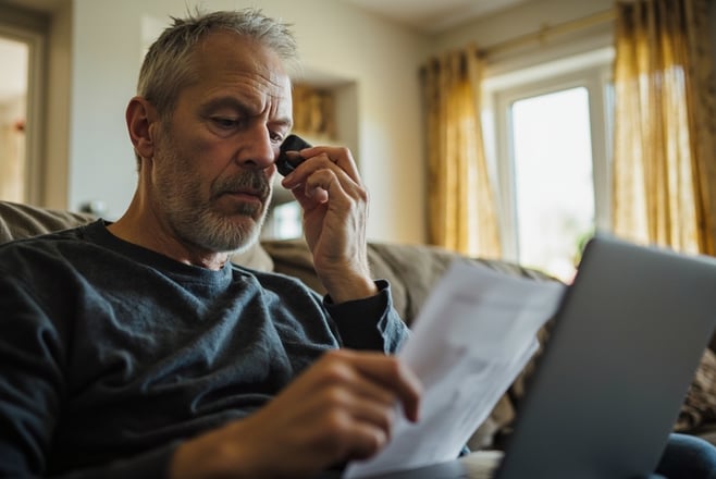 customer reading pest control reviews online on a laptop