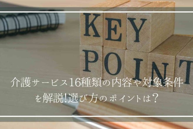 介護サービス16種類の内容や対象条件を解説!選び方のポイントは?