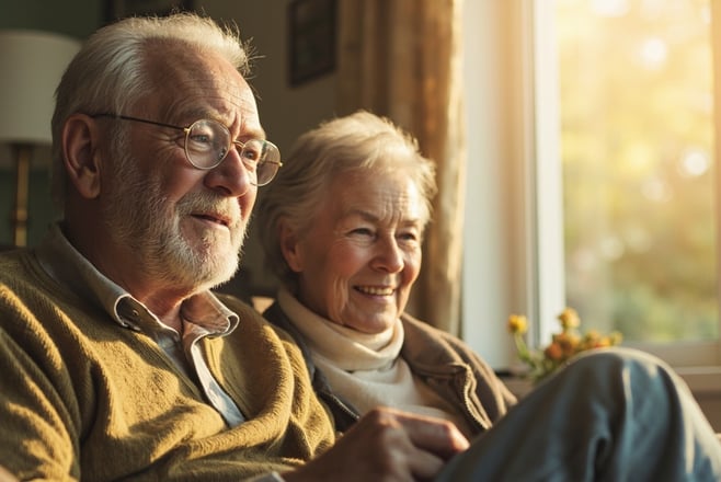 Senior couple enjoying discounted restaurant meal together in 2026