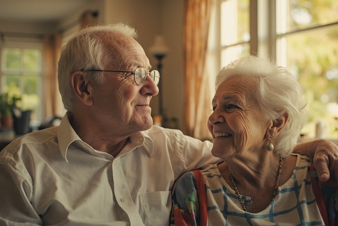 Seniors accessing no-cost community services and assistance programs at local senior center