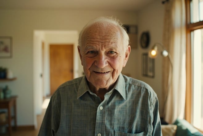 Elderly woman receiving quality nursing home care from compassionate staff in modern facility
