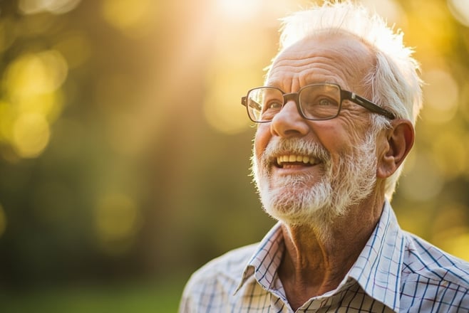 Senior man checking blood pressure with monitor at home - treatment of hypertension for seniors