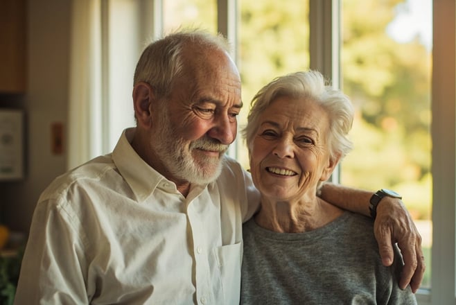 Senior woman receiving home health aide assistance with daily activities at home in 2026