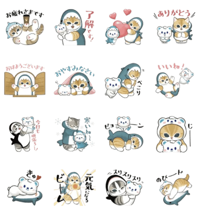 うえたん×サメにゃん コラボスタンプ