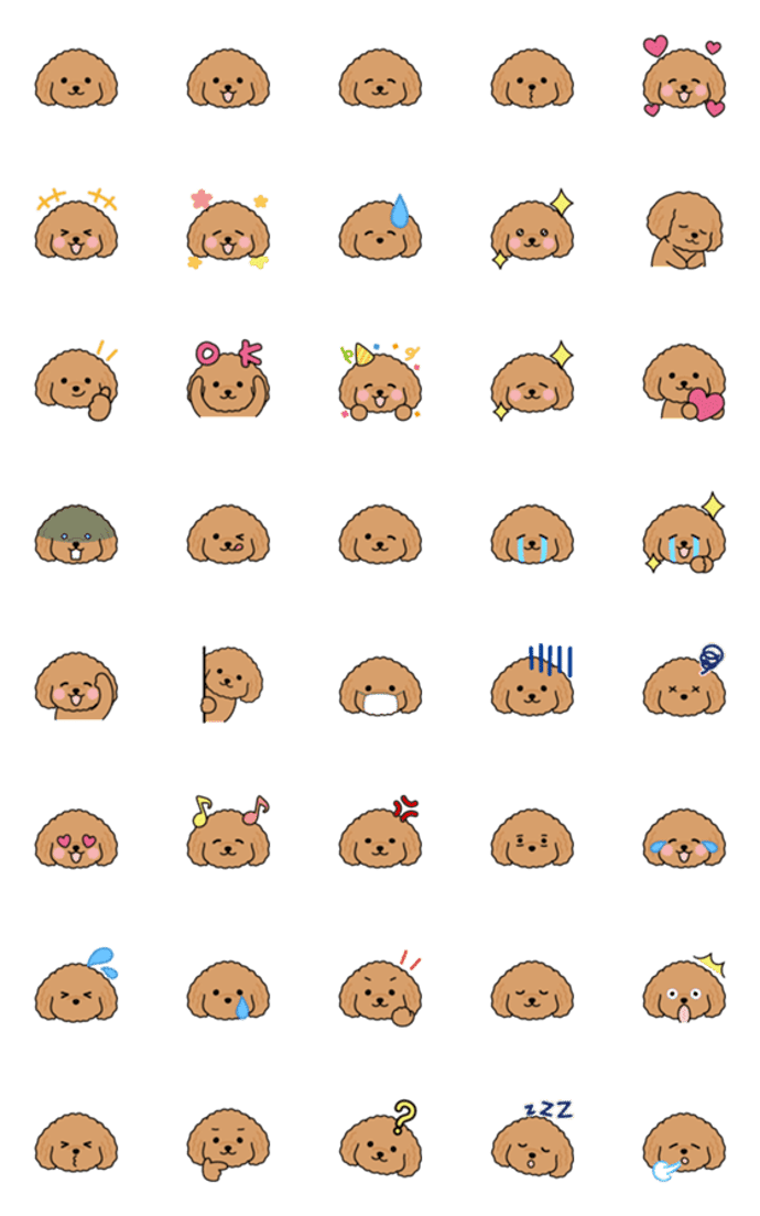 ゆるっとトイプードル犬の顔文字