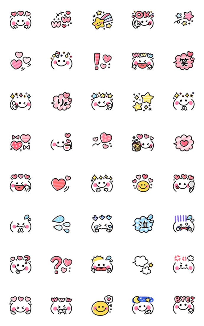 まいにち♡かおもじ カラフルmix