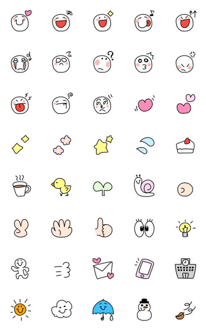 シンプルで可愛い！手書きの絵文字♪