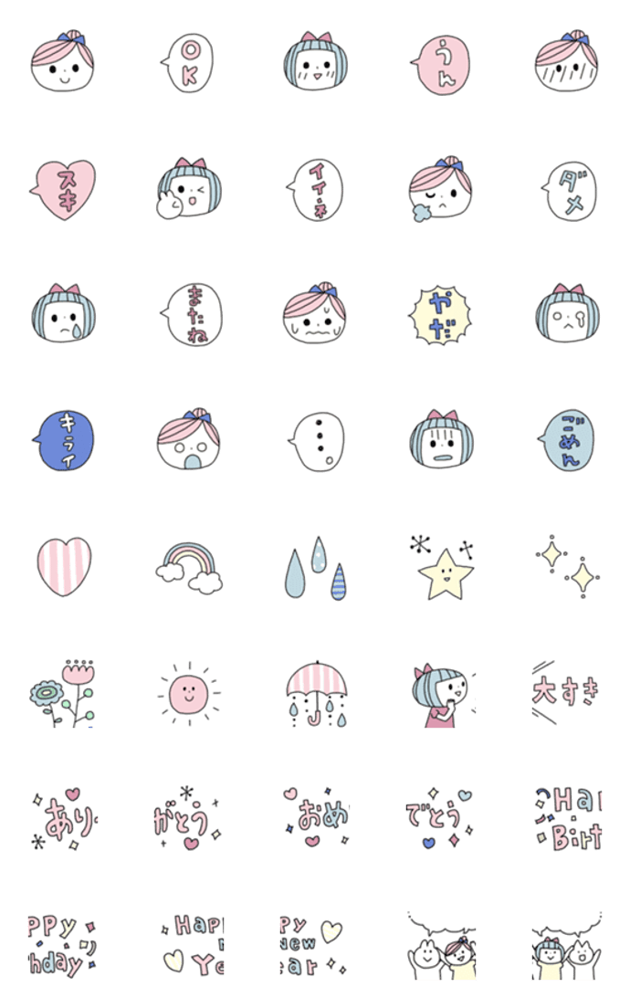 ＊縦横にも使える＊パステルゆめかわ女の子