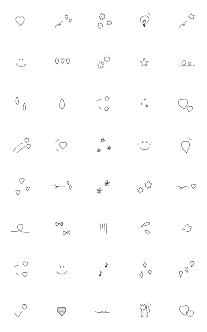 【小さい】シンプルなモノクロ線画♡