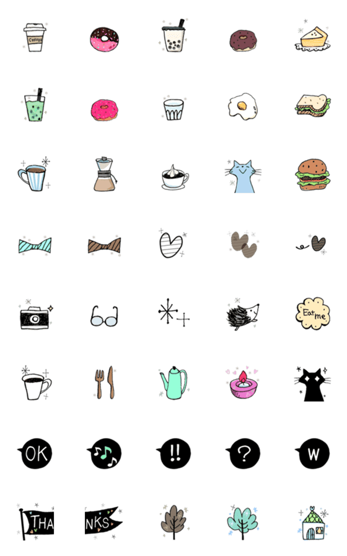 ＊カフェ好きさんの大人かわいい絵文字＊