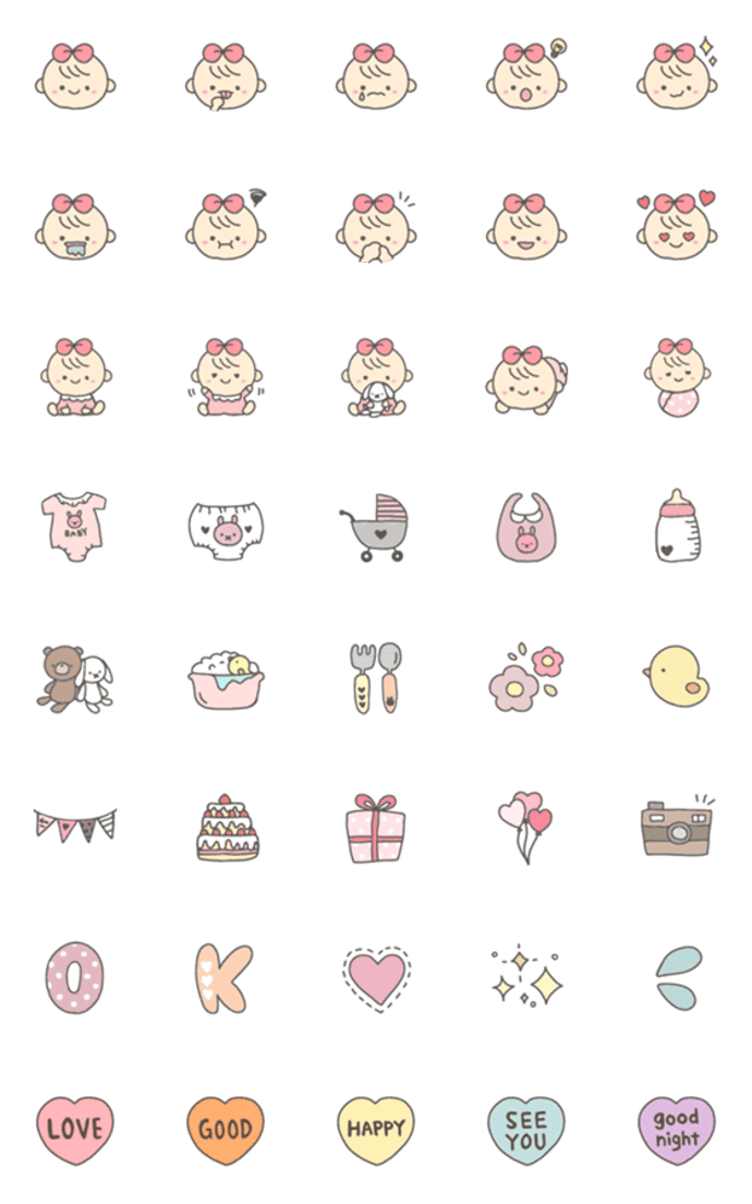 ママベビー赤ちゃん絵文字！（女の子ママ）