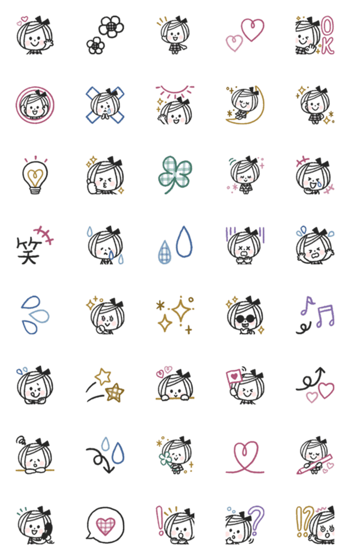 *.•線画de大人シンプル♡ボブGIRL•.*