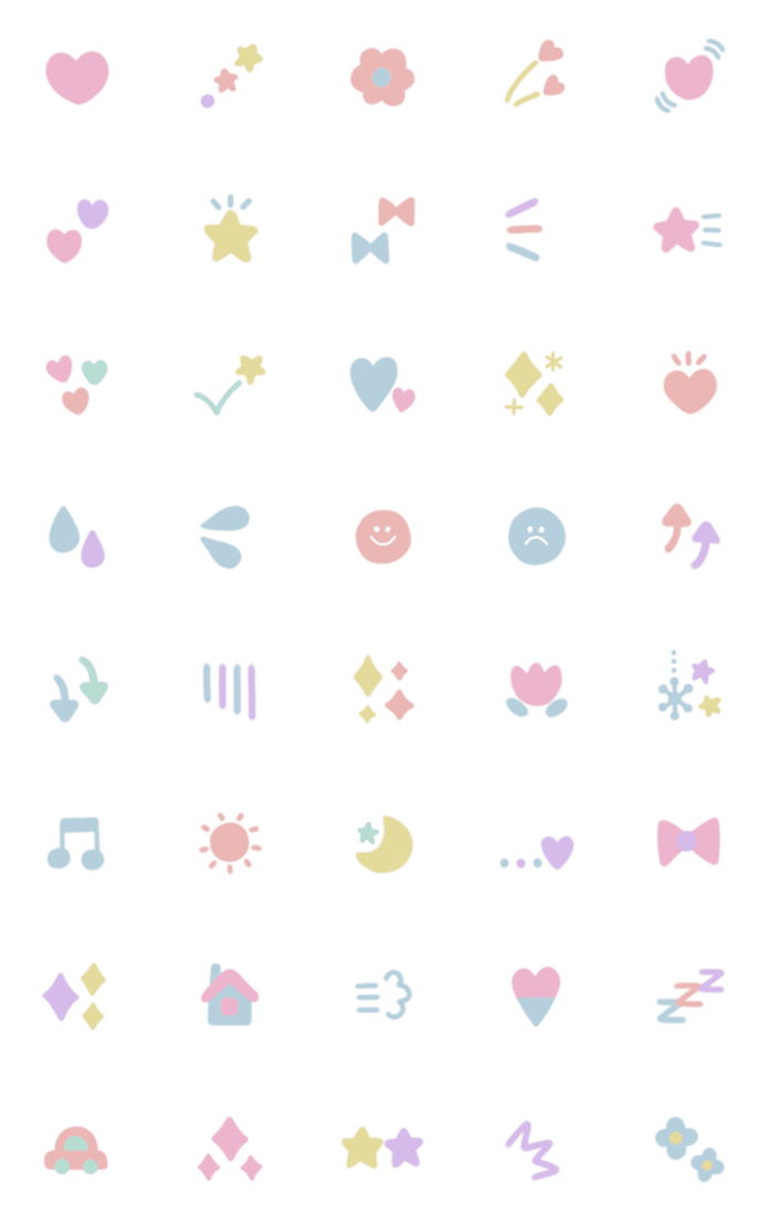 シンプル×オシャレなパステル絵文字
