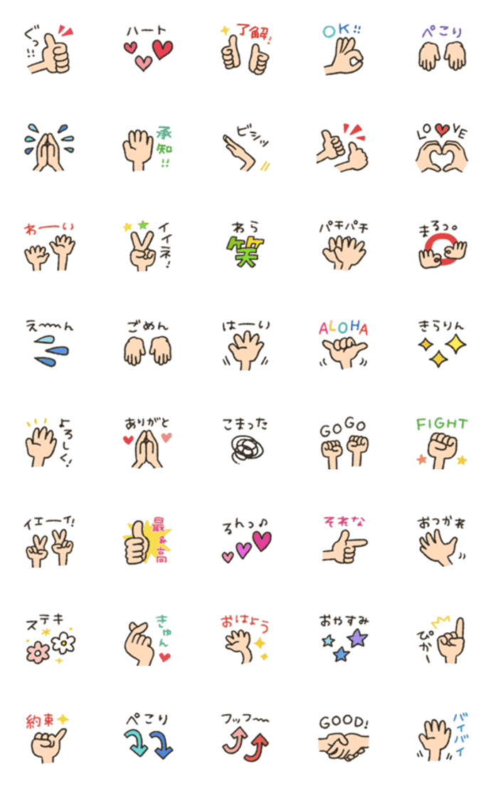 ハンドサイン★手の絵文字