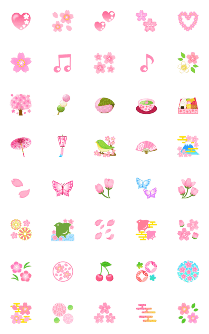 桜色♡和風✿春絵文字