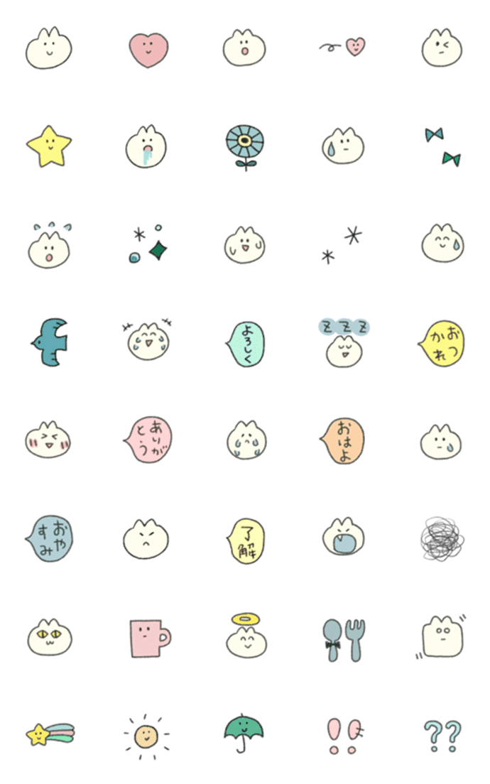 ゆるい＊ほわほわ白にゃんこ