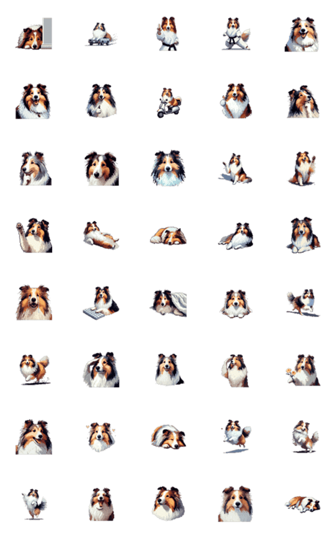 ドット絵 シェットランドシープドッグ