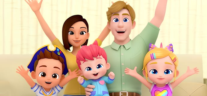 我們這一家 🏠 Family Song 💕 台灣配音 經典兒歌 童謠 | 貝貝彬 Bebefinn 繁體中文