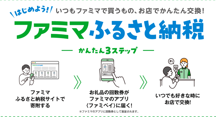 ファミマふるさと納税：ファミマルの津南の天然水や今治タオルハンカチが店舗ですぐに引換可能に！