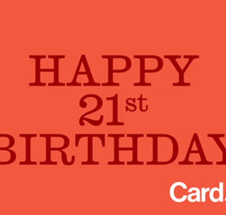 Twenty One Today - Card.Gift