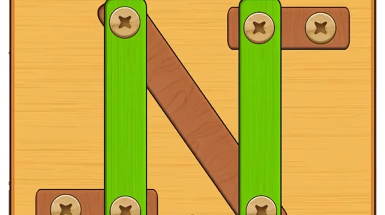 Wood Nuts & Bolts Puzzle
